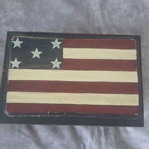 Rustic American Flag Wooden Plaque